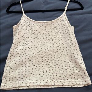 Brandy Melville Cream Floral Camisole